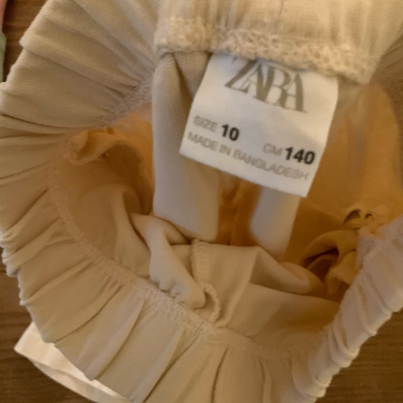 Girls wide leg thick cotton Cream Pants - Picture 3 of 3